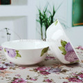 diseño de flores blancas Cuenco de cerámica
